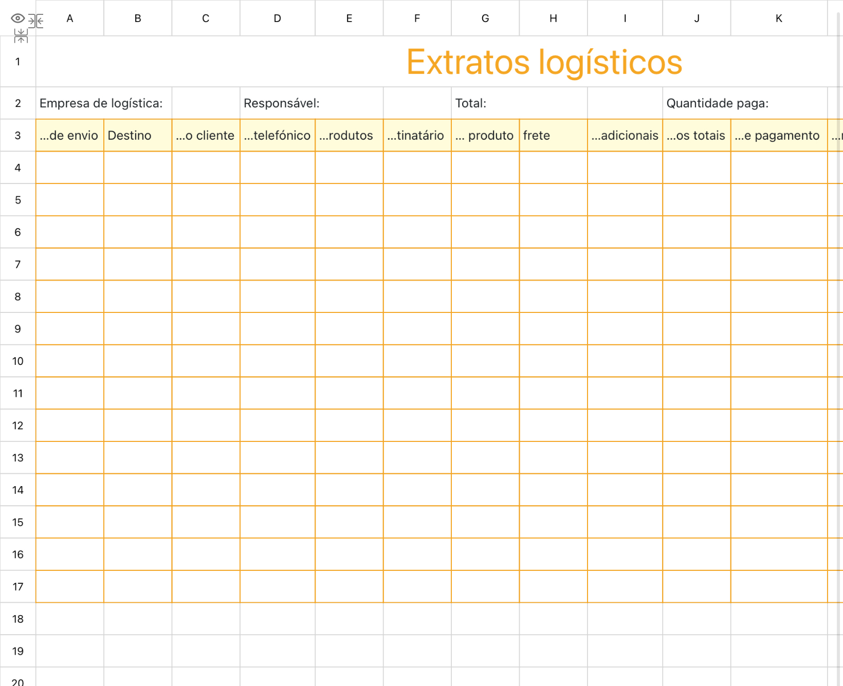Extratos logísticos